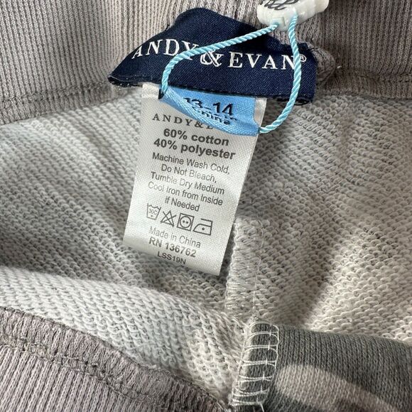Andy & Evan Bermuda Short Kids 13-14 Gray Camo Drawstring Terry New - Picture 4 of 8